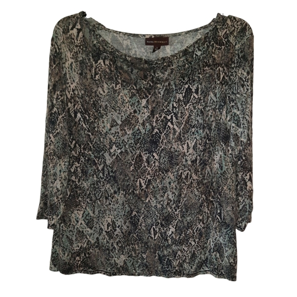 Dana Buchman Snake Print Blouse Size Large - Picture 1 of 6